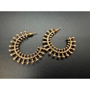 Vermeil Bali Statement Earring Gold Toned Hoop